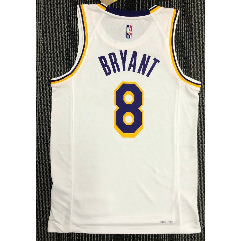 Men's Los Angeles Lakers Kobe Bryant #8 White Swingman NBA Jersey - Icon Edition-Pro Kit Vault | Brand New 26/27 Sports Jerseys